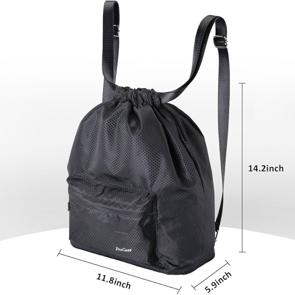Black Drawstring Backpack - Picture 5 of 8